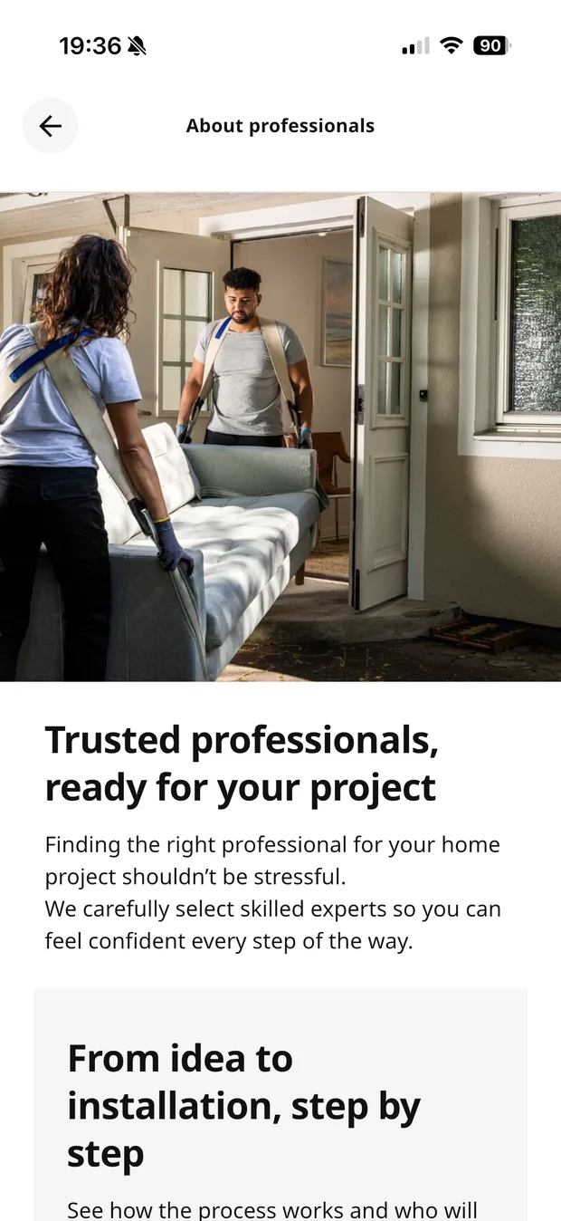 Professional profile — reviews, verification, and service detail before booking